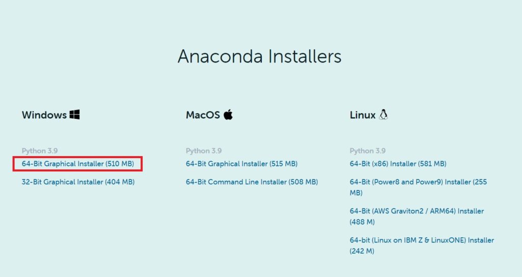 Anacondaインストール手順(Windows)