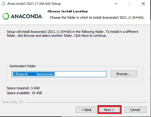 Anacondaインストール手順(Windows)