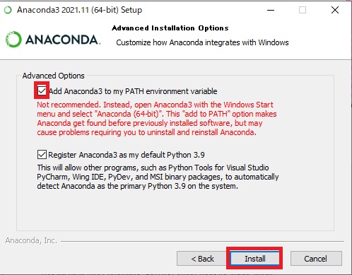 Anacondaインストール手順(Windows)